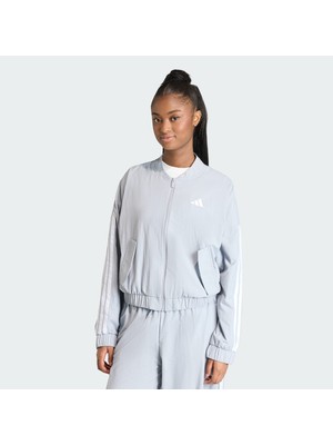 Adidas Sportswear KC5232 Essentials 3-Stripes Lifestyle Dokuma Bomber Ceket