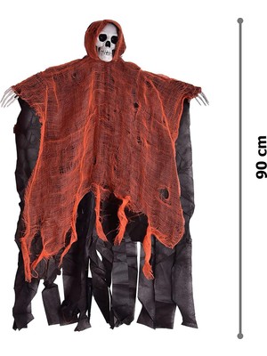 LED Işıklı Pelerinli Kuru Kafa Dekor