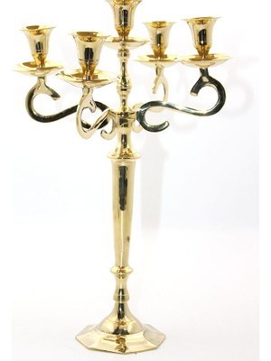 Pirinç 5'li Şamdan