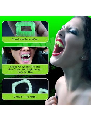 Fosforlu Çift Damak Takma Vampir Dişi