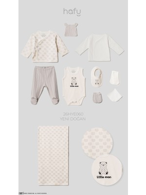 Hafy Baby Ayıcık Figürlü 10'lu Lüks, Erkek Bebek Hastane Çıkışı Seti