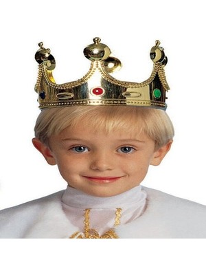 Elma Shop Plastik Kral Tacı Altın Renk Çuk Boy