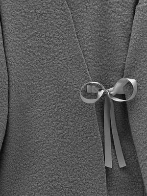 Modamorfo Yandan Bağlamalı Buklet Kimono  -Füme