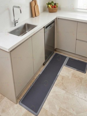 MAİN SHOP Mutfak Banyo Paspası Kaymaz Tabanlı Su Emici Paspas Yazısız Takım 158X38 cm - 58X38 cm M-11