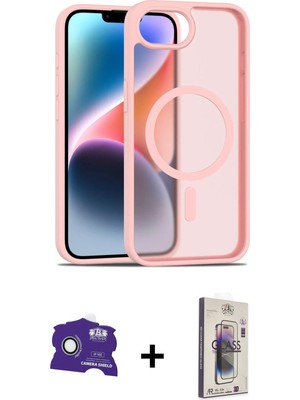 iPhone 16E Siluet Minimal Prime - Siyah Bilvis 3D Cam Ekran Koruyucu + Beyaz Bilvis Titan Kamera Lens