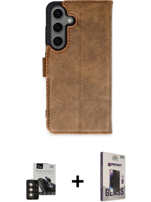 Cepte Toptan Galaxy S24 Siluet Işık Serisi - Siyah Bilvis Hayalet Cam Ekran Koruyucu + Gold Pvd Metal Kamera Lens