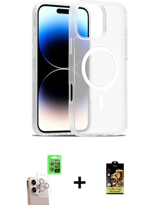 Cepte Toptan iPhone 16 Pro Max Siluet Minimal Prime - Siyah Buffer Cam Ekran Koruyucu + Natural Grey Raze Metal Kamera Lens