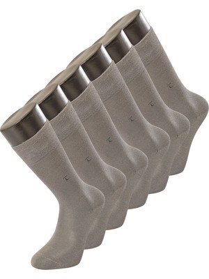 Türen Erkek Düz Soket Çorap 6'lı Paket 9101/GRI