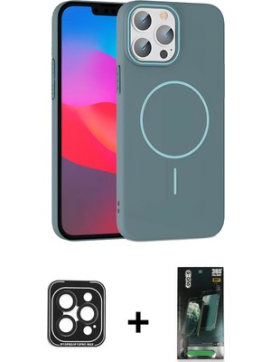 Cepte Toptan iPhone 15 Pro Max Siluet Doku Özel Seri - Şeffaf 360 Full Body Arka Koruyucu + Siyah Pvd Metal Kamera Lens
