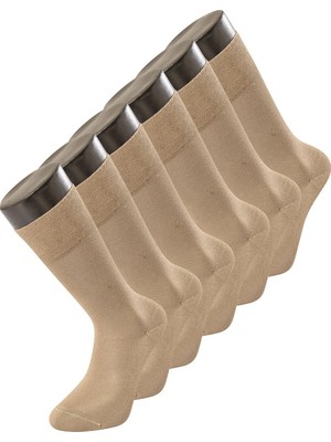 Türen Erkek Düz Soket Çorap 6'lı Paket 9101/BEJ