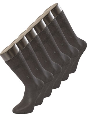 Türen Erkek Düz Soket Çorap 6'lı Paket 9101/ANTRASIT