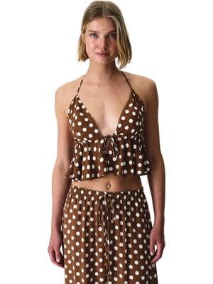 Penti Polka Dot Frill Üst