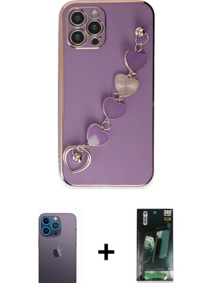 Cepte Toptan iPhone 12 Pro Nova Işık Prime - Siyah 360 Mat Full Body Arka Koruyucu + Mavi Neon Fosforlu Kamera Lens