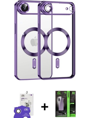 Cepte Toptan iPhone 17 Air Nova Işık Özel Seri - Siyah 360 Mat Full Body Arka Koruyucu + Gold Bilvis Titan Kamera Lens