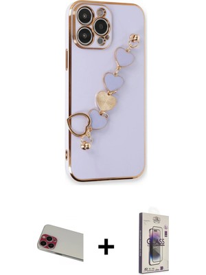 Cepte Toptan iPhone 13 Pro Max Nova Işık Prime - Siyah Bilvis 3D Cam Ekran Koruyucu + Kırmızı Rainbow Kamera Lens Koruma Cam