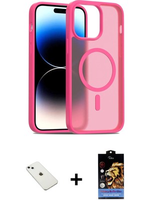 Cepte Toptan iPhone 14 Siluet Minimal Prime - Siyah Buffer Hayalet Cam Ekran Koruyucu + Sierra Blue Diamond Kamera Lens