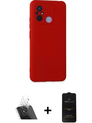 Cepte Toptan Redmi 12C Ahenk Serisi - Siyah 6d Antistatik Mat Seramik Hayalet Nano Ekran Koruyucu + Şeffaf Kamera Lens Koruma Cam