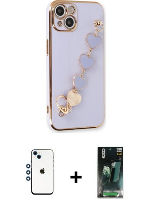 Cepte Toptan iPhone 14 Nova Işık Prime - Şeffaf 360 Full Body Arka Koruyucu + Mavi Shine Kamera Lens