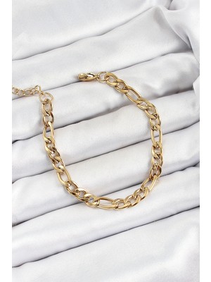 Twin Store Çelik Gold Renk Zincir Erkek Bileklik