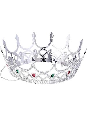 Twin Store Taşlı Rönesans Kostümlü Kraliyet Ortaçağ Gümüş Kraliçe Prenses Tacı