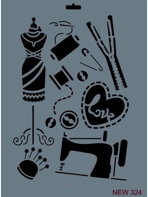 Twin Store New Seri N-324 Stencil 35X25 cm