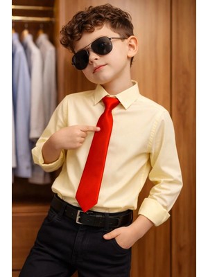 Algitsin Ola  Çocuk Kravat Kırmızı 1-12 Yaş