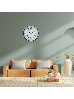 Uravas Store Turkuaz 36 cm Dekoratif Duvar Saati