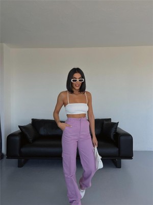 Sidelya Concept Kargo Pantolon - Lila