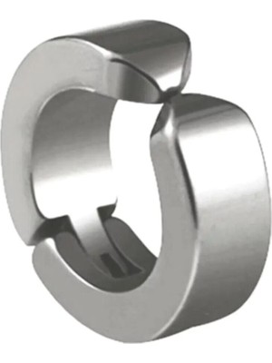 Practika Çelik Erkek Küpesi Kıstırmalı Paslanmaz Gümüş Renk Tasarım