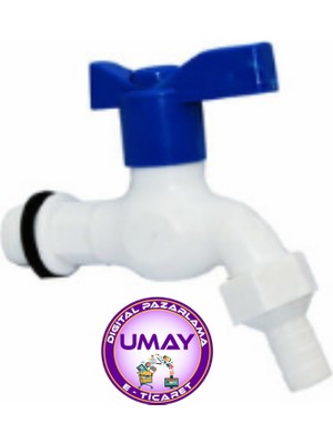 İbico Plastik Koçbaşı Musluk Bidon Bahçe Çeşme Uyumlu Beyaz Sızdırmaz Contalı Dayanıklı