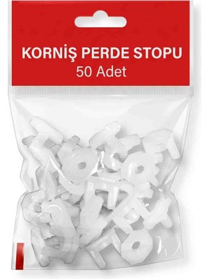 TR Korniş Perde Stopu - Perde Kaymasını Önleyici Kilit - 50'li Paket