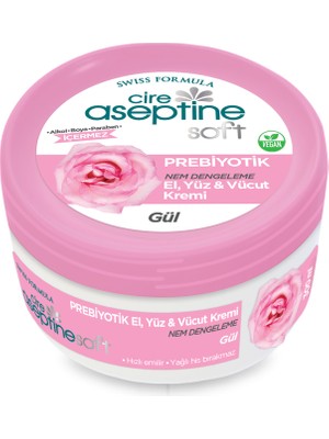 Cire Aseptine Soft Gül Prebiyotik Nemlendirici Bakım Kremi 300 ml Normal Ciltler İçin Etkili Bakım