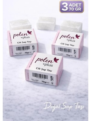 PolenPlus Cilt Şapı 3 Adet 70 Gr Pratik Kullanım İçin Tasarlanmış Şap Taşı