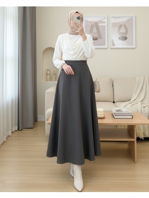 Modamorfo Bol Kiloş Sukuba Puf Etek     -Füme