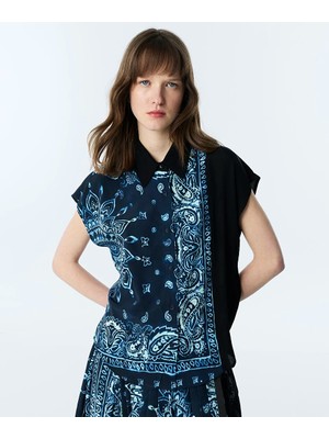 Twist Kontrast Yaka Kumaş Mıx Gömlek TS1260025223015