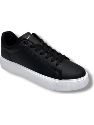 Best Of 2083-26 Baskı Deri Anatomik Erkek Sneaker Siyah Beyaz