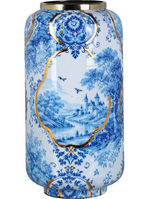 LuckyArt Blue Heritage Dekoratif Vazo 30CM