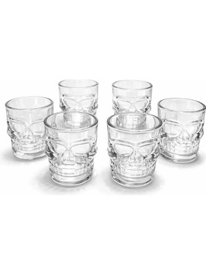 Derin Stok 6'lı Cam Kurukafa Bardak Seti ALK5116