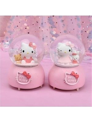 Derin Stok Hello Kitty Işıklı Müzikli Kar Küresi Orta Boy Model 4
