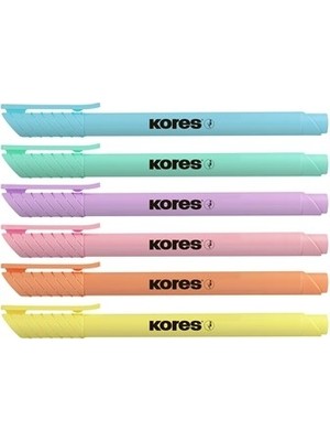 Kores High Liner Pastel Set Işaretleme Kalemi, Chisel Tip