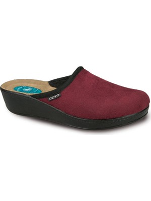 Ceyo Kadın Bordo Ev Terlik Düz Topuklu Konforlu Kullanım Alanı İçin Tasarlandı