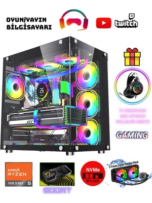 Zeiron Webstar X10 Ryzen 5 7500F Ddr5 32GB Ram 1tb M.2 Nvme SSD 16GB RTX5060TI Sıvı Soğutmalı Oyuncu Bilgisayarı