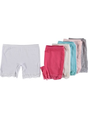6'lı Paçası Dantelli Dondeza Kız Çocuk Boxer