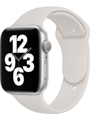 Quse Apple Watch Series SE/11/10/9/8/7/6/5/4/3 46mm-45mm-44mm Uyumlu M/L Spor Silikon Kordon Yıldız Işığı