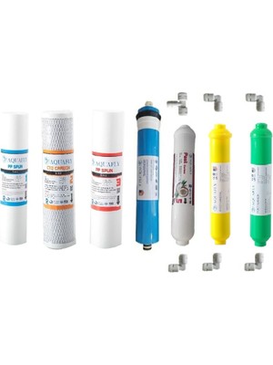 Aquafly Su Arıtma Filtresi 7'li Takım Arıtıcı Filtresi Mineral Alka'li 10' Açık Kasa Uyumlu
