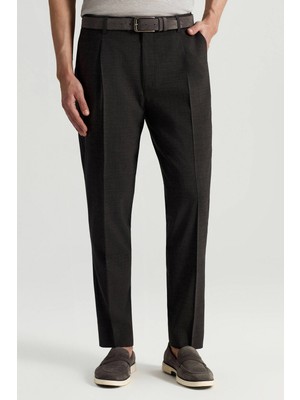 Hemington Italyan Saf Yün Antrasit Klasik Dokuma Pantolon