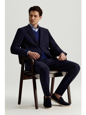 Hemington Italyan Yün Lacivert Yazlık Blazer Ceket