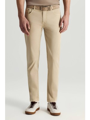 Hemington Pamuk Karışım Slim Fit 5 Cep Krem Yazlık Chino Pantolon