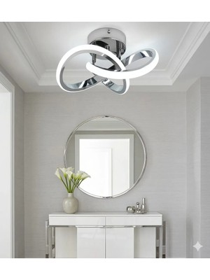 Lzy Avize Store Kar Çiçeği Krom Avize – Modern Salon, Mutfak, Çocuk Odası ve Antre Aydınlatma