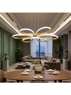 Lzy Avize Store Yonca 6’lı Eskitme Plafonyer – Salon, Mutfak, Çocuk Odası, Yemek Masası ve Antre Için Modern LED